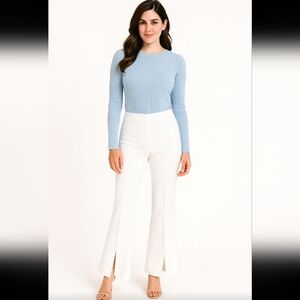 Jonathan Simkhai White Trousers with leg slits high rise Special Occation Event